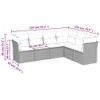 vidaXL 6-tlg. Garten-Sofagarnitur mit Kissen Braun Poly Produktbild-Vorschau 3