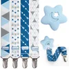4er Set Schnullerkette Blau mit Metallclip inkl. Produktbild-Vorschau 1