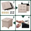 Pouf Relaxdays con vano portaoggetti, imbottito, A x L x P: Anteprima dell’immagine prodotto 6