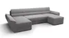 A U-shaped sofa in ash gray is shown against a white background. Náhled obrázku produktu