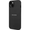 A black Guess brand iPhone 14 Plus case shown from a side angle against a white background. Voir les images du produit
