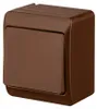 Hermetischer brauner IP44 Aufputz-Klingeltaster HERMES Produktbild-Vorschau 1