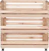 STOLMAK Obstkiste aus Holz mit Rollen – 3 Etagen – 77x79x30 Produktbild-Vorschau 2