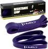 A product shot of purple resistance bands and their packaging. Produktbild-Vorschau