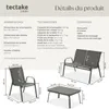 Salon de jardin NORA pour 4 personnes avec table - gris Voir les images du produit 6