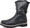 A black winter boot with fur trim and a buckle detail, shown against a white background. Anteprima dell’immagine prodotto