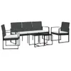vidaXL 5-tlg. Garten-Essgruppe mit Kissen Schwarz PP-Rattan Produktbild-Vorschau 3