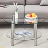 okwish Konferenční stolek sklo kov – dvoustupňový design Náhled obrázku produktu 2