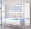 Doppelwaschtisch Badmöbel set Weiss Doppelwaschbecken 240 Produktbild-Vorschau 2