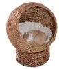 PawHut Rattan Katzenkorb Katzenhöhle Katzenbett mit Kissen Produktbild-Vorschau 1