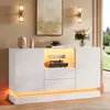 STILVORA dressoir met LED-verlichting, buffetkast met 2 Productafbeelding-voorbeeld 1