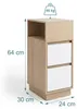 Relaxdays Nachttisch, 2er Set, 2 Schubladen, 1 offenes Produktbild-Vorschau 4