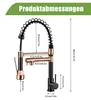UnboxG Küchenarmatur Schwarz-Roségold aus massivem Messing Produktbild-Vorschau 6