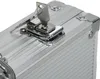 A close-up shot of a silver poker case lock with a key inserted. Náhled obrázku produktu