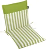 A green and white striped chair cushion on a white background. Produktbild-Vorschau
