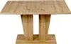 Esstisch VERONA II mit rechteckiger Platte aus Artisan Eiche und zwei massiven Holzstützen auf Fußbrett, Gesamtansicht. Produktbild-Vorschau