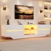 Okwish, televizní stolek s vysokým leskem, s prosklenými Náhled obrázku produktu 1