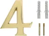 KOTARBAU® 3D Hausnummer Ziffer"4" aus Messing 10 cm Produktbild-Vorschau 1