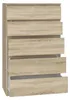 Topeshop M5 SONOMA, Dub, 5 zásuvka/zásuvek, Dřevotřískové Náhled obrázku produktu 2