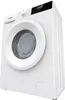A white Gorenje washing machine shown from a low angle, slightly to the side. Produktbild-Vorschau