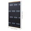 A black mat with repeating brand logos and dimensions indicated by measurement lines and text. Produktbild-Vorschau