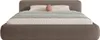 FEDVE Polsterbett Taftan aus Bouclé-Stoff 200x200 cm, Braun Produktbild-Vorschau 1