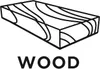 A line drawing of a piece of wood with the word 'WOOD' below it. Produktbild-Vorschau