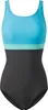 Damen 1 Stück Badeanzug Sport lebendige Farbe Blockieren Produktbild-Vorschau 1