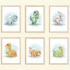 Dinosaurier Bilder 6er Set DIN A4 Kinderzimmer Wandbilder Produktbild-Vorschau 1