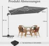 COSTWAY slunečník obdélníkový 300x300cm, velký konzolový Náhled obrázku produktu 3