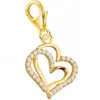 Charm Anhänger mit zwei Herzen - Doppelte Liebe in edlem Gelbgold Produktbild-Vorschau