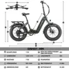 48V 18Ah E BIKE,20 *4.0" Fetter Reifen E-Bike Klappräder,  Produktbild-Vorschau 7