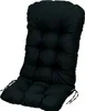 A black chair cushion is shown against a white background. Produktbild-Vorschau