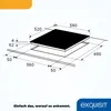 A technical drawing of a black induction hob with dimensions indicated. Produktbild-Vorschau