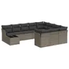 vidaXL 11-tlg. Garten-Sofagarnitur mit Kissen Grau Poly Produktbild-Vorschau 1
