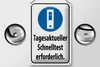 Blechschild Hinweis 20x30cm tagesaktueller Schnelltest Produktbild-Vorschau 3
