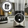 A blender is shown on a kitchen counter, with a graphic overlay highlighting a feature. Produktbild-Vorschau