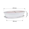 Keramická Miska na Bonsai s podšálkem 25 cm Bílý oválná Náhled obrázku produktu 2