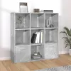 vidaXL Regál na knihy Concrete Grey 98x30x98 cm Drevo Náhľad obrázku produktu 2