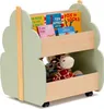 COSTWAY Libreria per bambini su rotelle, 2 livelli Scaffale Anteprima dell’immagine prodotto 1