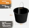 10 secchi da cantiere Bradas KTW20, 20 litri, PVC, nero Anteprima dell’immagine prodotto 3
