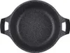 A top-down view of a black soup pot with speckled gray and white texture, and black handles. Produktbild-Vorschau