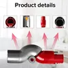 A collage of product details for a vacuum cleaner accessory, showing close-ups of connection points and a diagram of the flexible adapter. Produktbild-Vorschau