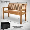 tillvex® panca da giardino in legno marrone scuro 125 cm / Anteprima dell’immagine prodotto 5
