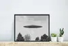 MuchoWow® MuchoWow® Gerahmtes Poster Ufo - Vintage - Baum - Produktbild-Vorschau 5