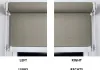 Two images of a roller blind, one labeled 'LEFT' and the other 'RIGHT', with German translations below. Anteprima dell’immagine prodotto
