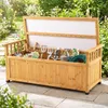 COSTWAY Tuinopslag 155 liter, hout, tuinbank voor buiten Productafbeelding-voorbeeld 9
