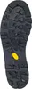 The sole of a black hiking boot with a yellow Vibram logo. Voir les images du produit