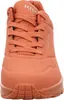 A close-up, front-facing view of an orange Skechers sneaker. Náhľad obrázku produktu