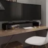 vidaXL Table TV/rehausse d'écran en verre noir 110x30x13 cm Voir les images du produit 2